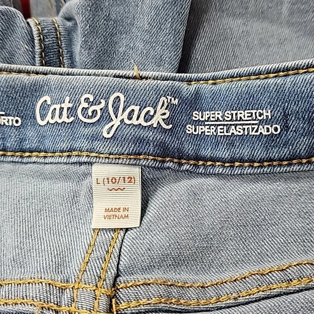 Girls' Printed Jean Shorts | Cat & Jack | Large (10/12)